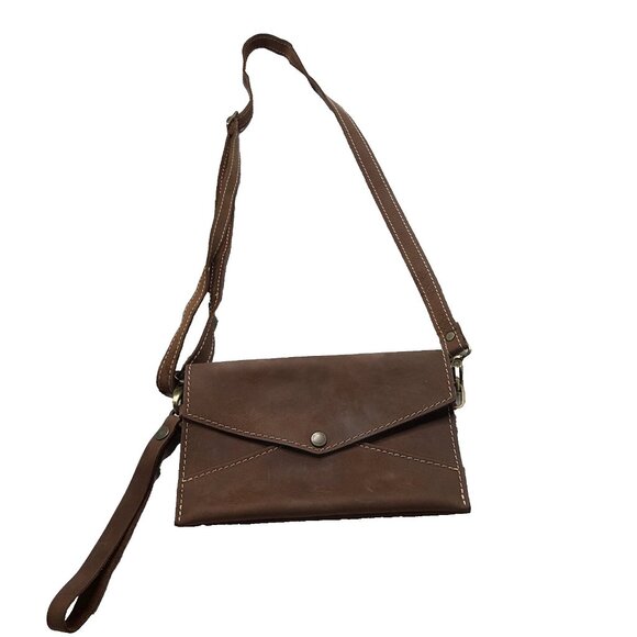 Portland Leather Handbags - Portland Leather Goods Brown Crossbody Envelope Purse